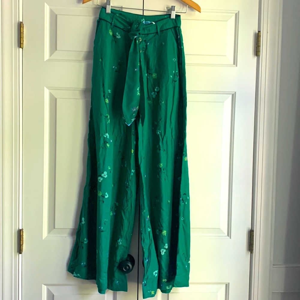 EUC Free People Wide Leg Pant, Green, Size 0